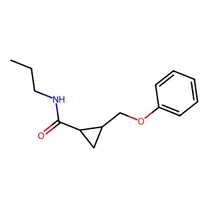 2-(Phenoxymethyl)-N-propylcyclopropane-1-carboximidic acid structure