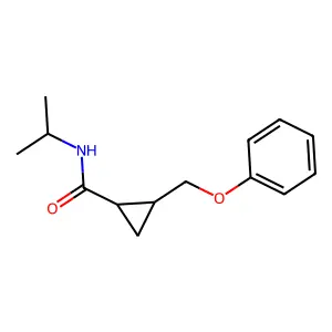 Cyclopropanecarboxamide, N-(1-methylethyl)-2-(phenoxymethyl)-, trans- structure