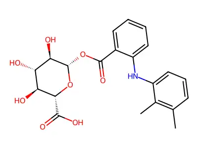 beta-D-Glucopyranuronic acid, 1-(2-((2,3-dimethylphenyl)amino)benzoate) structure