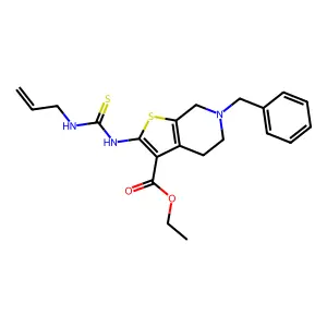 ethyl 6-benzyl-2-[(prop-2-en-1-ylcarbamothioyl)amino]-4,5,6,7-tetrahydrothieno[2,3-c]pyridine-3-carboxylate structure