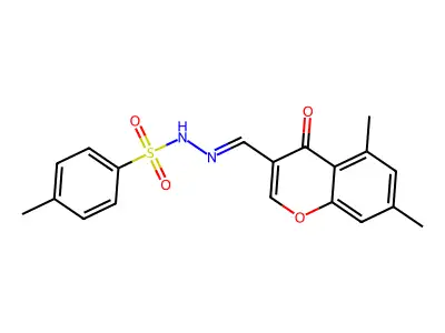 5,7-Dimethyl-4H-chromen-4-one-3-carboxaldehyde-(4-methylphenylsulfonylhydrazone) structure