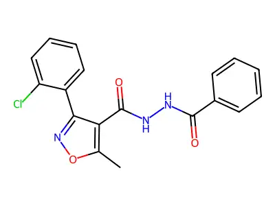 (3-(2-Chlorophenyl)-5-methylisoxazol-4-YL)-N-(phenylcarbonylamino)formamide structure