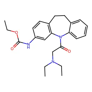 ethyl (5-(diethylglycyl)-10,11-dihydro-5H-dibenzo(b,f)azepin-3-yl)carbamate structure