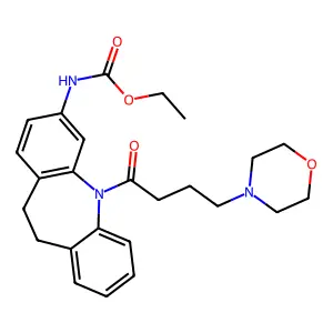 Carbamic acid, (10,11-dihydro-5-(4-(4-morpholinyl)-1-oxobutyl)-5H-dibenz(b,f)azepin-3-yl)-, ethyl ester structure