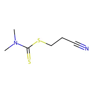 Cyanoethyl dimethyldithiocarbamate structure