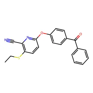 2-Pyridinecarbonitrile, 6-(4-benzoylphenoxy)-3-(ethylthio)- structure