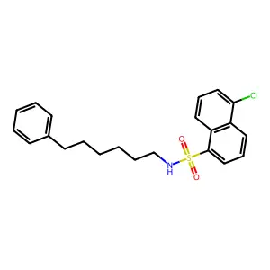 N-(6-phenylhexyl)-5-chloro-1-naphthalenesulfonamide structure