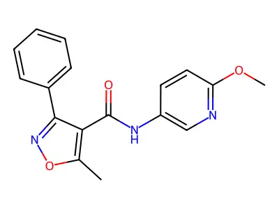 N-(6-methoxypyridin-3-yl)-5-methyl-3-phenyl-1,2-oxazole-4-carboxamide structure