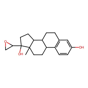 3,17-Dihydroxy-20,21-epoxy-19-norpregna-1,3,5(10)-triene structure