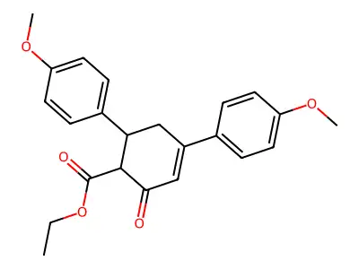Ethyl 4,6-bis(4-methoxyphenyl)-2-oxocyclohex-3-ene-1-carboxylate structure