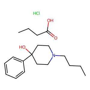 4-Piperidinol, 1-butyl-4-phenyl-, butyrate, hydrochloride structure