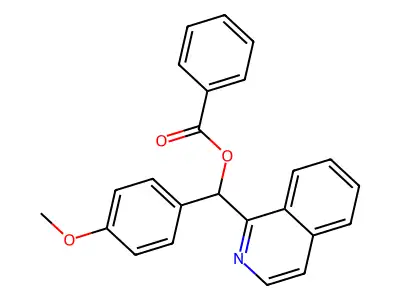 Isoquinolin-1-yl(4-methoxyphenyl)methyl benzoate structure