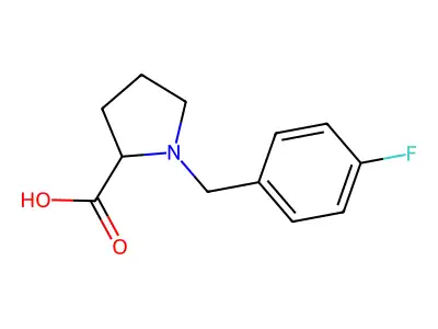 1-[(4-fluorophenyl)methyl]pyrrolidine-2-carboxylic Acid structure