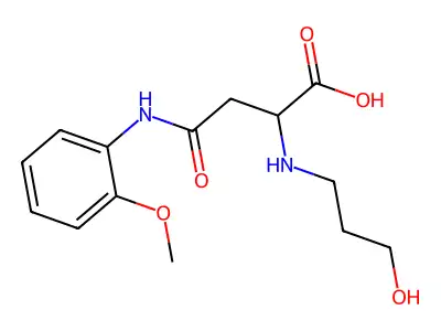 2-(3-Hydroxypropylamino)-4-(2-methoxyanilino)-4-oxobutanoic acid structure