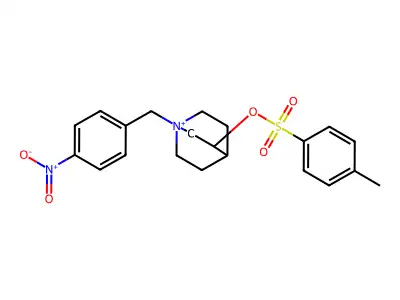 3-{[(4-Methylphenyl)sulfonyl]oxy}-1-(4-nitrobenzyl)-1-azoniabicyclo[2.2.2]octane structure