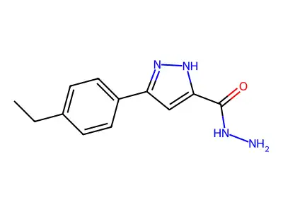 3-(4-ethylphenyl)-1H-pyrazole-5-carbohydrazide structure