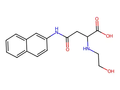 2-(2-Hydroxyethylamino)-4-(naphthalen-2-ylamino)-4-oxobutanoic acid structure