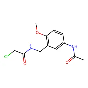 N-[5-(acetylamino)-2-methoxybenzyl]-2-chloroacetamide structure