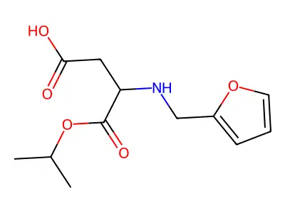 (S)-3-((furan-2-ylmethyl)amino)-4-isopropoxy-4-oxobutanoic acid structure