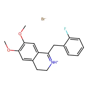 Isoquinoline, 3,4-dihydro-6,7-dimethoxy-1-(o-fluorobenzyl)-, hydrobromide structure
