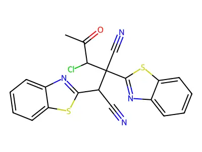 2,3-Bis(1,3-benzothiazol-2-yl)-2-(1-chloro-2-oxopropyl)butanedinitrile structure