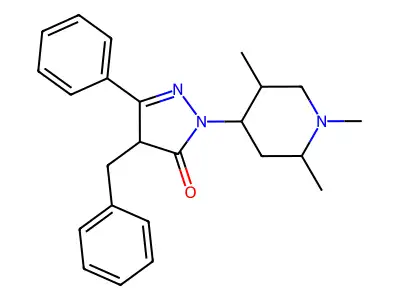2,4-Dihydro-5-phenyl-4-(phenylmethyl)-2-(1,2,5-trimethyl-4-piperidinyl)-3H-pyrazol-3-one structure