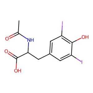 N-Acetyl-3,5-diiodo-L-tyrosine structure