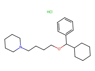 Piperidine, 1-(4-((alpha-cyclohexylbenzyl)oxy)butyl)-, hydrochloride structure