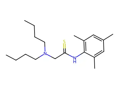 Acetanilide, 2-dibutylamino-2',4',6'-trimethylthio- structure