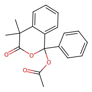 4,4-Dimethyl-3-oxo-1-phenyl-3,4-dihydro-1H-isochromen-1-yl acetate structure