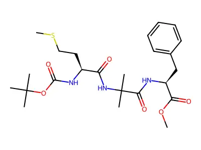 t-Butyloxycarbonyl-methionyl-aminobutyryl-phenylalanine methyl ester structure