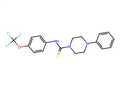 4-phenyl-N-[4-(trifluoromethoxy)phenyl]piperazine-1-carbothioamide structure