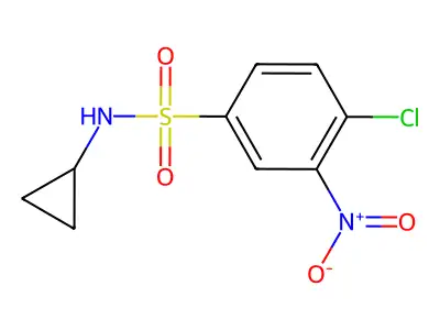 ((4-Chloro-3-nitrophenyl)sulfonyl)cyclopropylamine structure