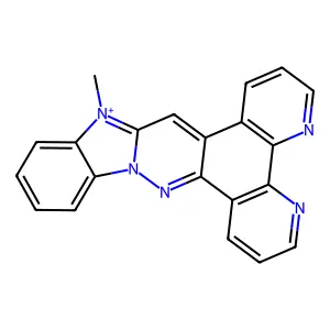 15-Methyl[3,1]benzimidazo[1',2':1,6]pyridazino[3,4-f][1,10]phenanthrolin-15-ium structure