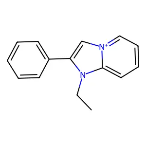 1-Ethyl-2-phenylimidazo[1,2-a]pyridin-1-ium structure