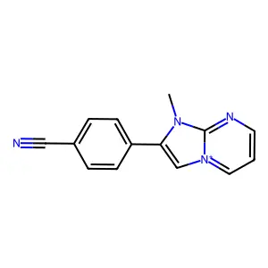 2-(4-Cyanophenyl)-1-methylimidazo[1,2-a]pyrimidin-1-ium structure