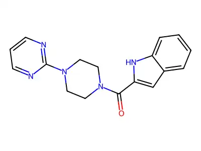 1H-indol-2-yl-(4-pyrimidin-2-ylpiperazin-1-yl)methanone structure