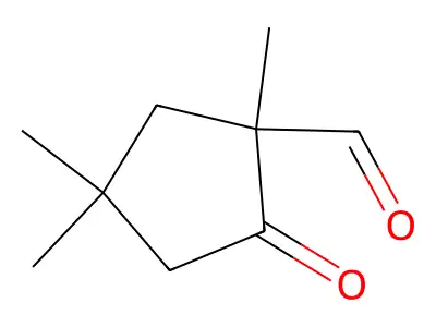 1,4,4-Trimethyl-2-oxocyclopentane-1-carbaldehyde structure