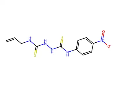 ((4-NITROPHENYL)AMINO)(2-((PROP-2-ENYLAMINO)THIOXOMETHYL)HYDRAZINO)METHANE-1-THIONE structure
