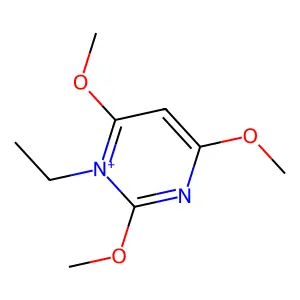 1-Ethyl-2,4,6-trimethoxypyrimidin-1-ium structure