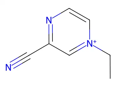 3-Cyano-1-ethylpyrazin-1-ium structure
