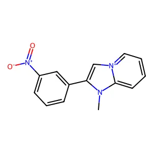 1-methyl-2-(3-nitrophenyl)-1H-imidazo[1,2-a]pyridin-4-ium structure