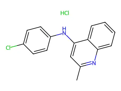 N-(4-chlorophenyl)-2-methylquinolin-4-amine hydrochloride structure