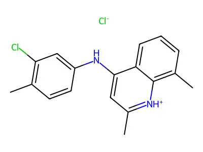 N-(3-chloro-4-methylphenyl)-2,8-dimethylquinolin-4-amine hydrochloride structure
