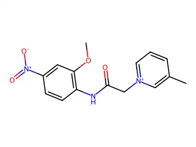 1-[(2-Methoxy-4-nitro-phenylcarbamoyl)-methyl]-3-methyl-pyridinium structure