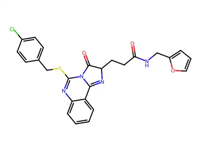 5-[[(4-Chlorophenyl)methyl]thio]-N-(2-furanylmethyl)-2,3-dihydro-3-oxoimidazo[1,2-c]quinazoline-2-propanamide structure