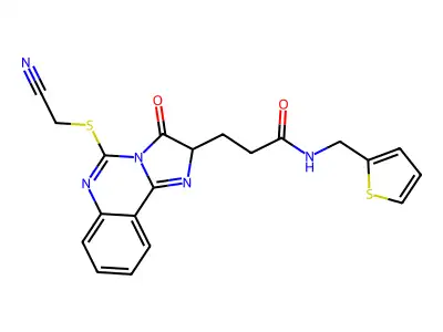 3-{5-[(cyanomethyl)sulfanyl]-3-oxo-2H,3H-imidazo[1,2-c]quinazolin-2-yl}-N-[(thiophen-2-yl)methyl]propanamide structure
