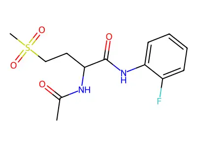 2-acetamido-N-(2-fluorophenyl)-4-(methylsulfonyl)butanamide structure