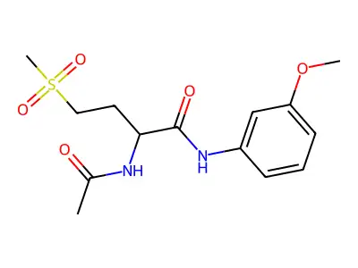2-acetamido-N-(3-methoxyphenyl)-4-(methylsulfonyl)butanamide structure