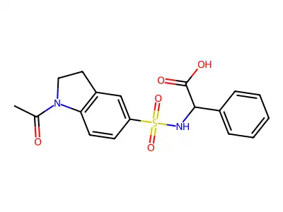 {[(1-Acetyl-2,3-dihydro-1H-indol-5-YL)sulfonyl]-amino}(phenyl)acetic acid structure